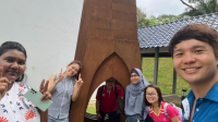 Year 6 in their art exploration around SJI 2